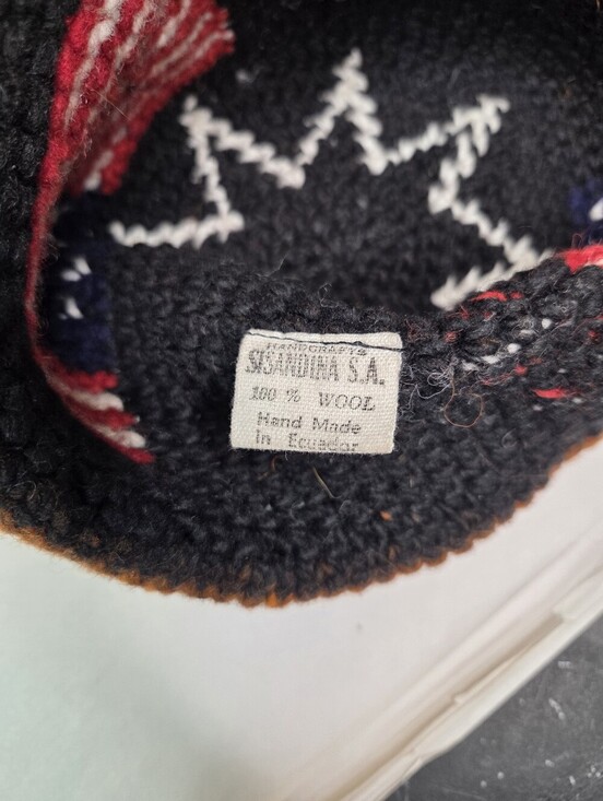 SisanDina Ecuador 100% Wool Handmade Crochet Bucket Hat American Flag Patriotic main image 6